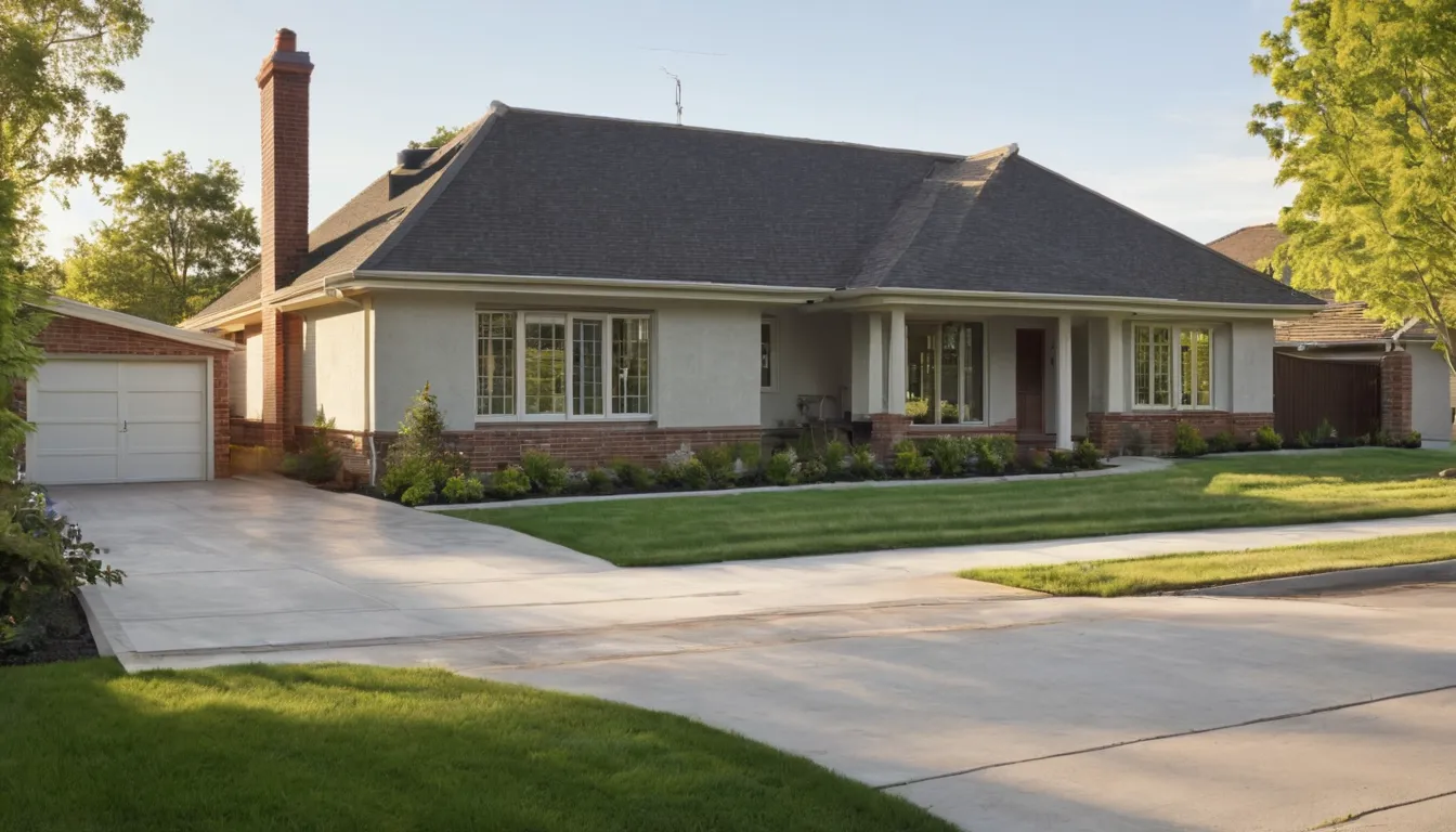 A freshly poured concrete driveway beside an older home in Eureka